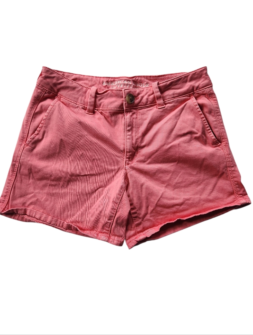 2010s American Eagle Outfitters Rose Pink Midi AEO Twill Shorts Sz 6